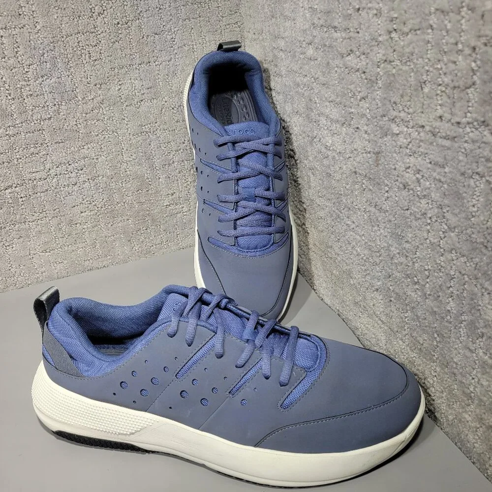 Crocs On The Clock 209475 Mens Size US 14.5 Storm Blue Nubuk Work Sneaker Shoes